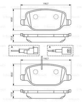 A_Колодки гальмівні ALFA ROMEO Giulietta "R "10>> BOSCH 0986494466