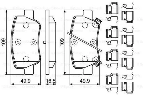 Гальмівні колодки дискові BOSCH 0 986 494 933