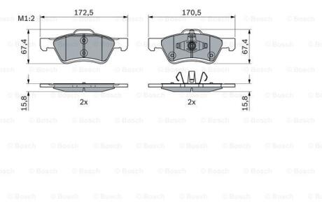 Гальмівні колодки дискові BOSCH 0986494960