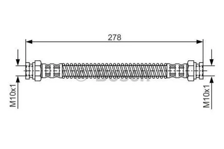 Гальмівний шланг 258mm HYUNDAI Getz \'\'RL \'\'02-10 BOSCH 1987476850