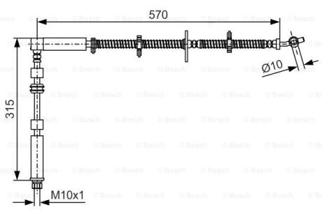 Гальмівний шланг LAND ROVER Discovery \'\'FR \'\'2,7-5,0 \'\'09>> BOSCH 1987481A64