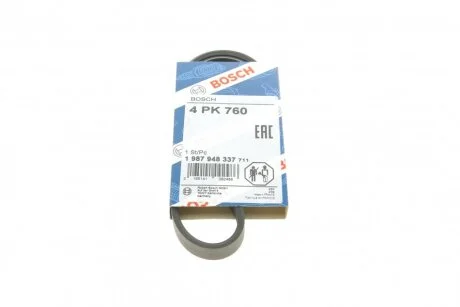 РЕМІНЬ П-КЛИНОВИЙ 4PK760 BOSCH 1 987 948 337