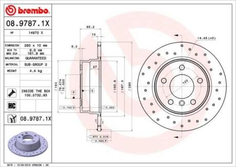 Гальмівний диск BREMBO 08.9787.1X