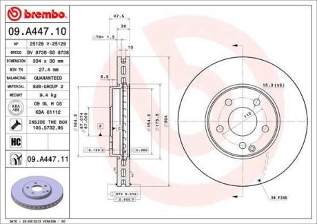 Гальмівний диск BREMBO 09.A447.11