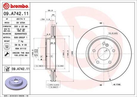 Гальмівний диск BREMBO 09.A742.11
