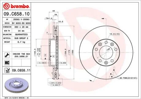 Гальмівний диск BREMBO 09.C658.11