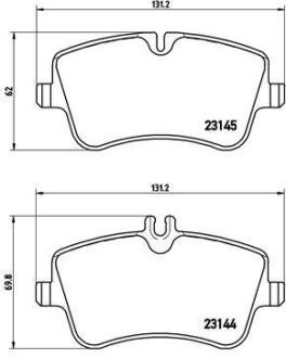 Колодка гальм. диск. MB C-CLASS (W203) передн. BREMBO P 50 045