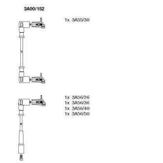 К-кт проводiв SKODA Felicia "1,3 "94-02 BREMI 3A00/152