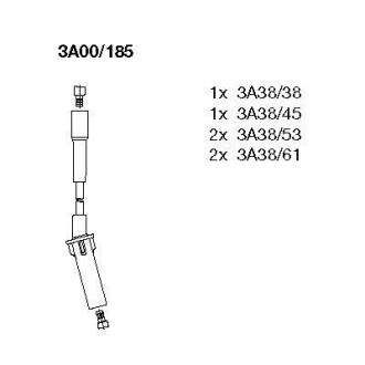 К-кт проводiв CHRYSLER/DODGE/JEEP/VW Voyager/Caravan/Wrangler/Routan "3,3-3,8 "00>> BREMI 3A00/185
