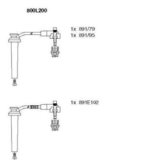 К-кт проводiв FORD Cougar/Mondeo "2,5-3,0 "94-07 BREMI 800L200