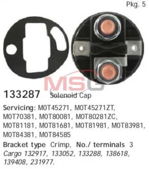 A_Кришка втягуючого реле HYUNDAI,KIA Elantra/Cerato/Coupe/Tucson "1,6-2,0" 04>> - кратн. 5 шт CARGO 133287