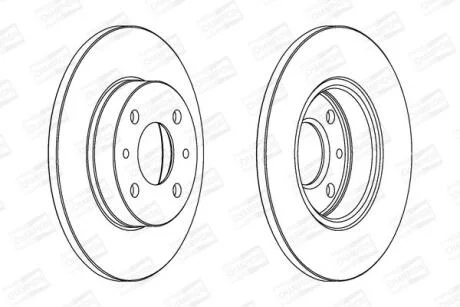 Диск гальмівний передній/задній (кратно 2) Fiat 500 (07-)/Ford Ka (08-16) CHAMPION 561380CH