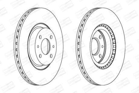 Диск тормозной передний (кртано 2) Fiat Doblo (01-), Bravo (I,II) CHA CHAMPION 561387CH