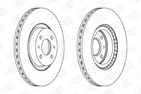 Диск гальмівний передній (кртано 2) Fiat Doblo (01-), Bravo (I,II) CHAMPION 561387CH