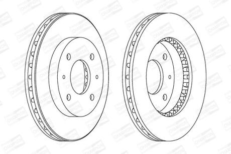 Диск гальмівний передній (кратно 2) Volvo S40, V40/Mitsubishi Carisma, Galant, Lancer (98-) CHAMPION 561926CH