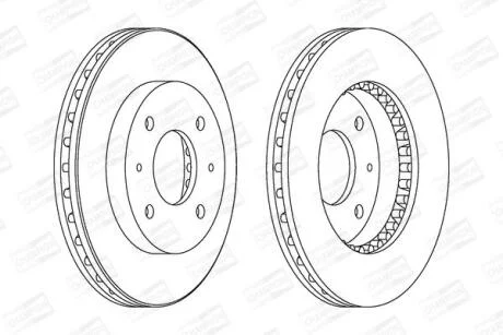 Диск гальмівний передній (кратно 2) Volvo S40, V40/Mitsubishi Carisma, Galant, Lancer (98-) CHAMPION 561926CH