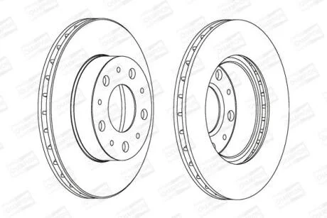 Диск гальмівний передній (кратно 2) Fiat Ducato (02-)/Peugeot Boxer (02-)/Citroen Jumper (02-) CHAMPION 561969CH