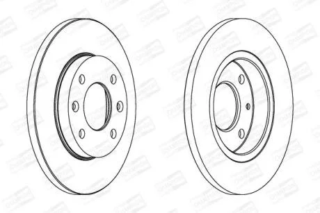 Диск гальмівний передній (кратно 2) Citroen Xsara (N1) (97-05) / Peugeot 206 Hatchback (2A/C) (98-12) CHAMPION 562055CH