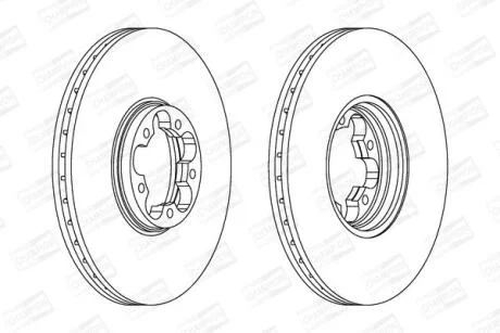 Диск гальмівний передній (кратно 2) Ford Transit (00-06) CHAMPION 562140CH