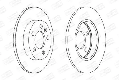 Диск гальмівний задній (кратно 2) Audi A3 Quattro (00-), Skoda Octavia (98-) CHAMPION 562177CH