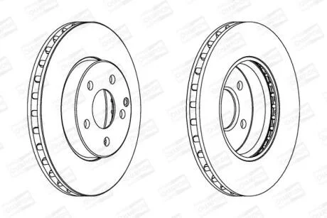 Диск гальмівний передній (кратно 2) MB E Class (W211, S211) CHAMPION 562212CH