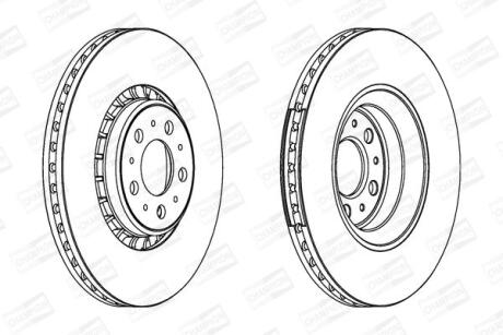 Диск тормозной передний (кртано 2) Volvo XC90 I CHAMPION 562217CH1
