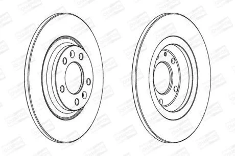 Диск гальмівний задній (кратно 2) Peugeot 407 (04-15) CHAMPION 562253CH