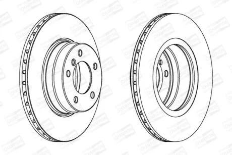 Диск гальмівний передній (кратно 2) Bmw 5 (E39) (95-03), 5 (E60) (01-10) CHAMPION 562320CH