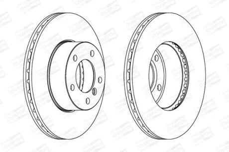 Диск гальмівний передній (кратно 2) Bmw 1 (06-12), 1 (03-13), 3 (04-12), Z4 (09-16) CHAMPION 562342CH