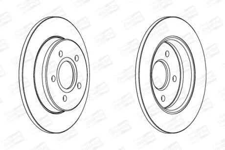 Диск гальмівний задній (кратно 2) Ford C-Max (07-10), Focus II (04-13) CHAMPION 562361CH