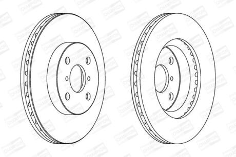 Диск гальмівний передній (кратно 2) Toyota Yaris (10-) CHAMPION 562421CH
