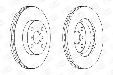 Диск гальмівний передній (кратно 2) Toyota Yaris (10-) CHAMPION 562421CH