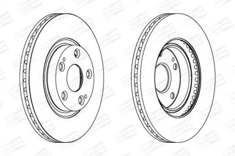 Диск гальмівний передній (кратно 2) Toyota Auris (06-12), Avensis (03-08), Corolla (03-09) CHAMPION 562430CH
