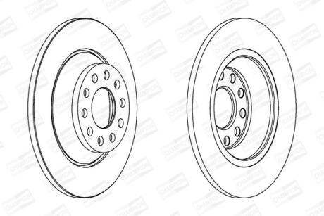 Диск гальмівний задній (кратно 2) Audi A6 C6 (4F2) (04-11), A6 C6 Avant (4F5) (04-11) CHAMPION 562438CH