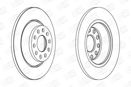 Диск гальмівний задній (кратно 2) Audi A6 C6 (4F2) (04-11), A6 C6 Avant (4F5) (04-11) CHAMPION 562438CH