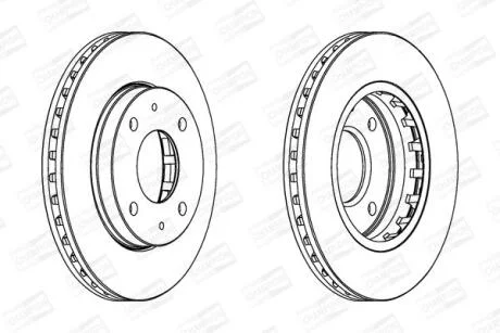 Диск гальмівний передній (кратно 2) Hyundai Elantra III (Xd) (00-06), Elantra III Saloon (Xd) (00-06) CHAMPION 562459CH
