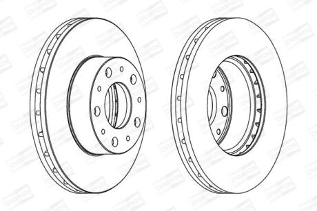 Диск тормозной передний (кртано 2) Citroen Jumper II/ Fiat Ducato (06-) (562468C CHAMPION 562468CH