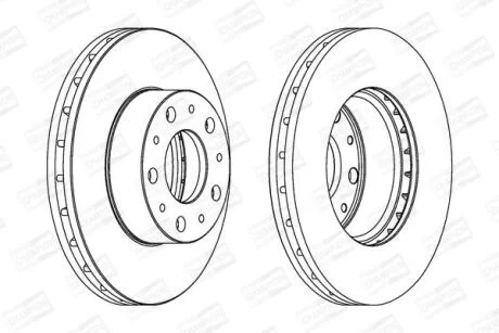 Диск тормозной передний (кртано 2) Citroen Jumper II/ Fiat Ducato (06-) (562468C CHAMPION 562468CH