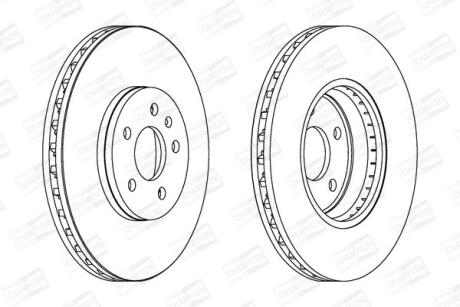 Диск тормозной передний (кртано 2) Audi A4 (B8), Q5 (08-11) CHAMPION 562511CH