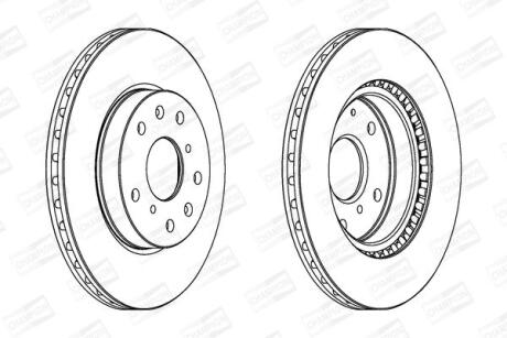 Диск гальмівний передній (кратно 2) Fiat Sedici (06-14)/Suzuki SX4 (06-), Vitara (LY) (15-) CHAMPION 562534CH