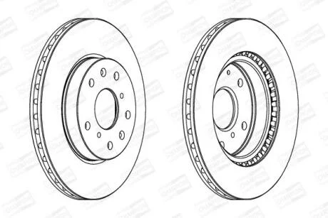 Диск гальмівний передній (кратно 2) Fiat Sedici (06-14)/Suzuki SX4 (06-), Vitara (LY) (15-) CHAMPION 562534CH