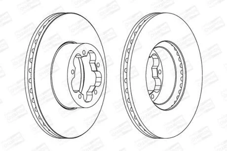 Диск гальмівний передній (кратно 2) Ford Transit (06-14), Transit Tourneo (06-14) CHAMPION 562540CH