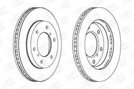 Диск тормозной передний (кртано 2) Mitsubishi Pajero (II,III,IV), Pajero Sport I CHAMPION 562572CH