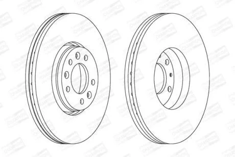 Диск гальмівний передній (кратно 2) Citroen Jumpy (07-16), C5/Fiat Scudo (07-16)/Peugeot Expert (07-) CHAMPION 562622CH