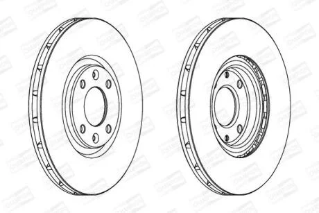 Диск гальмівний передній (кратно 2) Citroen C4 I (06-), DS 5 (11-15)/Peugeot 2008 II (Ud_, Us_, Uy_, Uk_) (19-) CHAMPION 562641CH