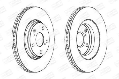 Диск гальмівний передній (кратно 2) Toyota Auris (_E15_) (06-12), Avensis (_T27_) (09-18) CHAMPION 562649CH