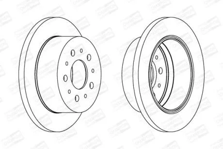 Диск гальмівний задній (кратно 2) Citroen Jumper (I,II)/ Fiat Ducato (94-02, 06-) CHAMPION 562757CH