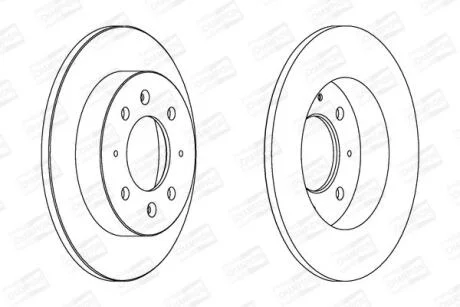 Диск гальмівний задній (кратно 2) Kia Cerato (04-08) CHAMPION 562788CH