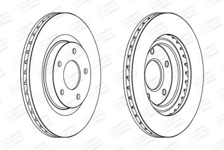 Диск гальмівний передній (кратно 2) Jeep Compass (06-), Patriot (07-17)/ Mitsubishi ASX (09-) CHAMPION 562790CH