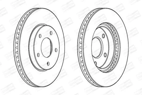 Диск гальмівний передній (кратно 2) Mitsubishi Lancer, Space Runner CHAMPION 562820CH